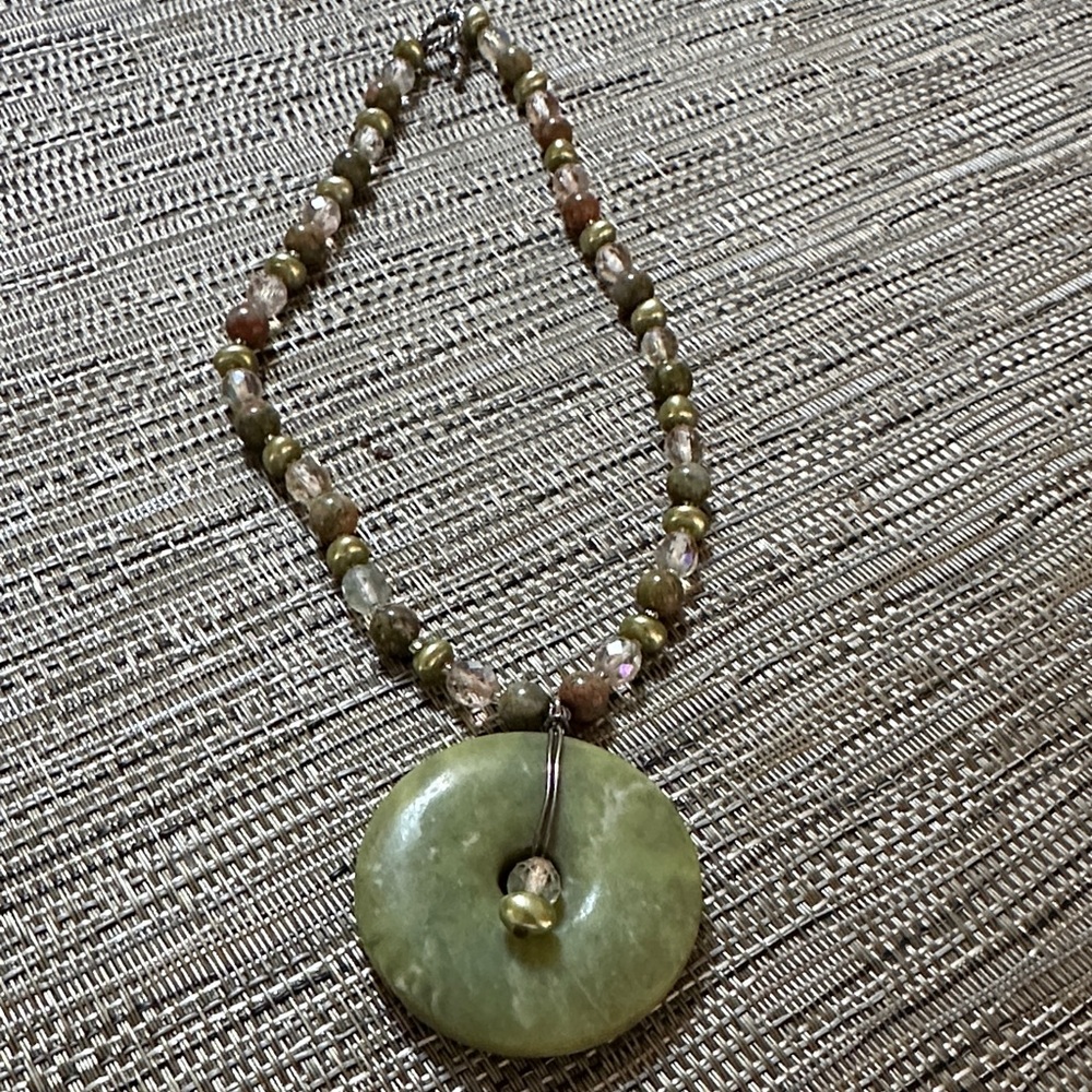 Chic Olive Beaded Necklace